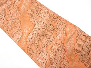 道長取りに古代人物模様織り出し名古屋帯